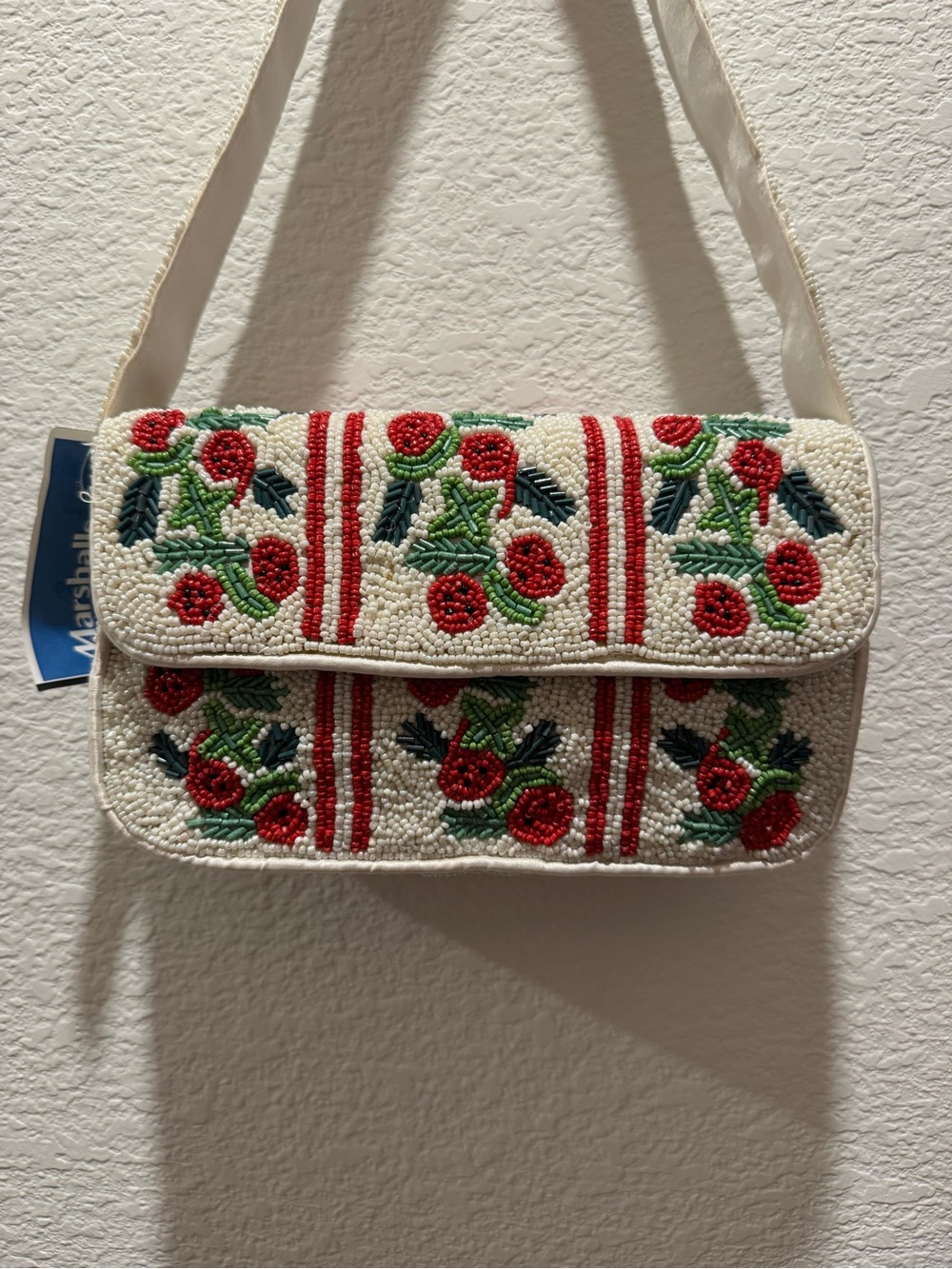 Beaded Floral Shoulder Bag
